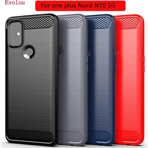 For Oneplus Nord N10 N100 5G Carbon Fiber Texture Brushed Case for Oneplus Nord 1+Nord N10 1+Nord N100 Silicone Shockproof cover