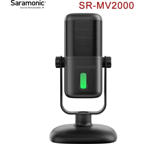 Saramonic SR-MV2000 USB Microphone For phone Recording with Detachable Magnetic Stand universal Desk Mic Built-in sound card