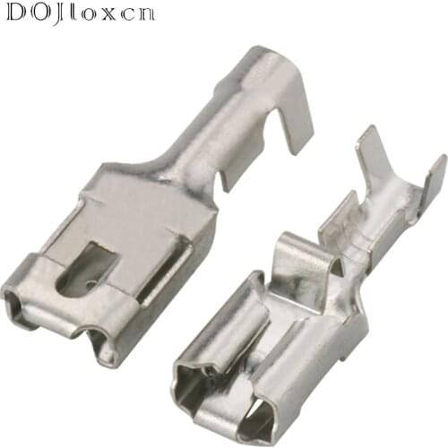 20 Pcs 6.3mm Series Automotive Plug Spring 927854-6 Pluggable Cold-Pressed Wiring Terminal DJ624-D6.3B