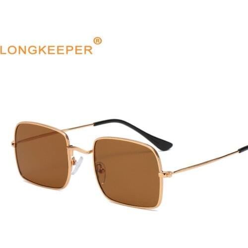 Trendy Square Women Sunglasses UV Protection Classic Metal Frame Eyeglasses Vintage Pilot Eyewear Driving Glasses Oculos De Sol