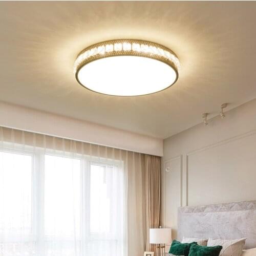 FKL Modern Crystal Luxury Design Round Gold Decor Chandeliers LED Lamp Living Room Bedroom Chandelier Lighting