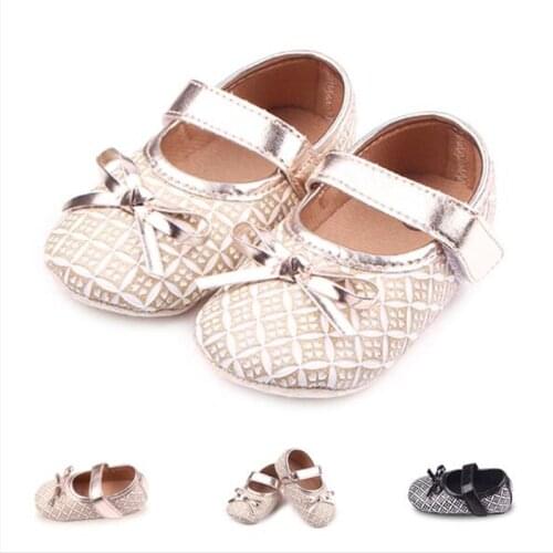 Fashion Spring Autumn Baby Shoes Cute Bowknot Infant PU First Walkers Antislip Newborn Girls Princess Shoes