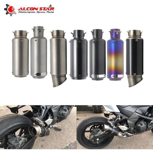 Alconstar- 51mm/60mm Motorcycle Exhaust Pipe Muffler GP Racing Carbon Fiber Exhaust Silencer for Honda CRF 230 CBR600RR KTM