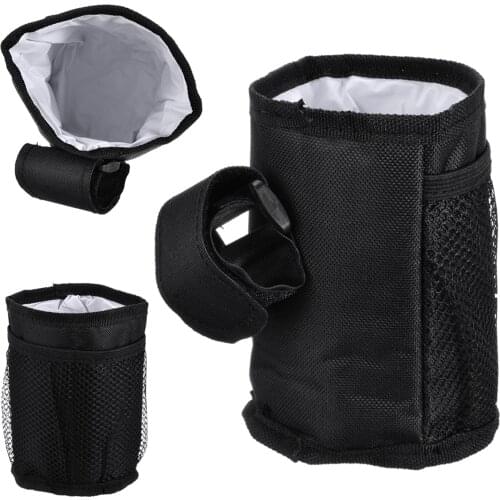 1pcs Useful Mesh Cup Holder Baby Stroller Black Milk Bottle Juice Water Bottle Bag for Pushchair Bicycle Buggy Cart Accessory