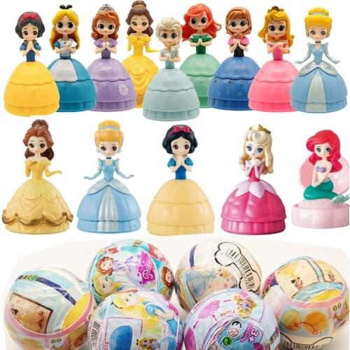 1PC Random Princess Doll NEW IN BALL EGG E Anna Snow White Cinderella Belle Ariel Dolls Baby Dolls Bebek Toy For Kid Gift Girl