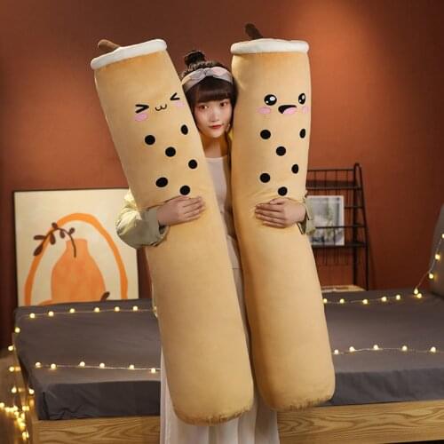 100/130/150cm Real-life Bubble Tea Cup Plush Long Pillow Kawaii Fruit Milk Tea Plush Toys Soft Sleeping Cushion Stuffed Toys