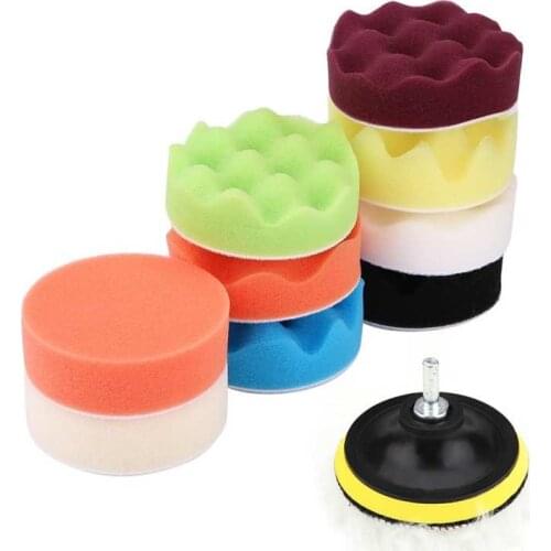 12Pcs 3inch Car Polishing Pads Sponge Buffing Polishing Waxing Disc Pad Kit for Car Polisher with Adapter