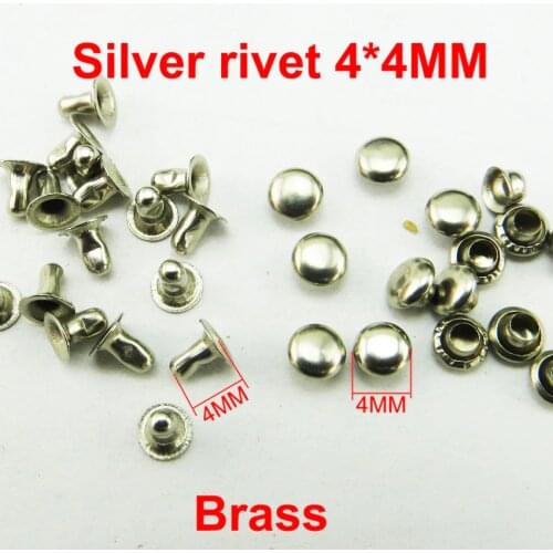 200PCS 4*4MM brass silver RIVET buttons sewing clothes accessories bag fits rivets MR-018