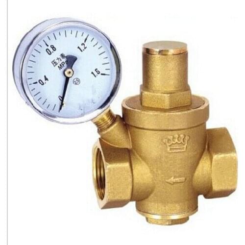 2020 DN20 3/4" Brass Water Pressure Regulator With Gauge Maintaining Valve