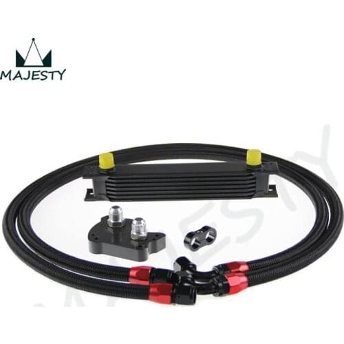 7 ROW ENGINE OIL COOLER KIT FOR BMW MINI COOPER S SUPERCHARGER R53 BLACK