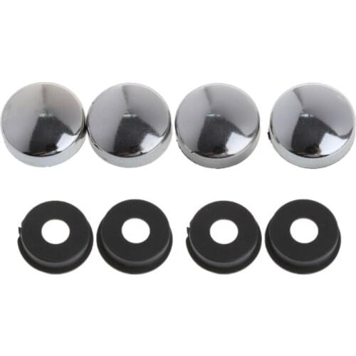 8 Pcs ABS License Plate Frame Screw Nut Caps+Bolt Cover Set For Car
