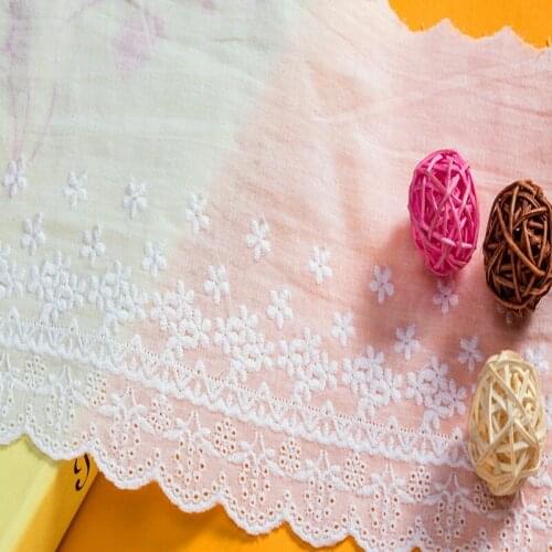 White Coton Lace For Clothes Trimmings Sewing Bordado Cord Swiss Voile Fabric Dresses Dentelle Et Broderie Pasamaneria Costura