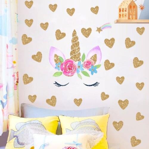Blossom Flowers Girls Eyelash Heart Shape Pattern Wall Sticker For Kids Room Home Decoration Diy Wall Mural Art Pvc Decals