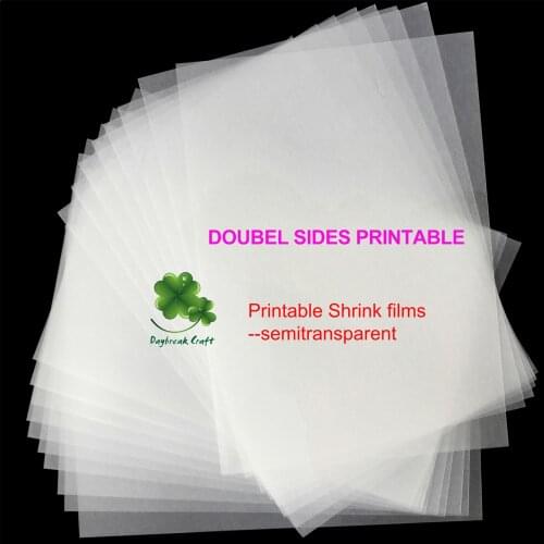 Double sides polished matte clear printable shrink films -pack 50