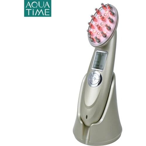 Electric Hair Growth Comb Red Light EMS Vibration Scalp Massage Anti Hair Loss Treatment Infrared RF Nano Hair Brush Device