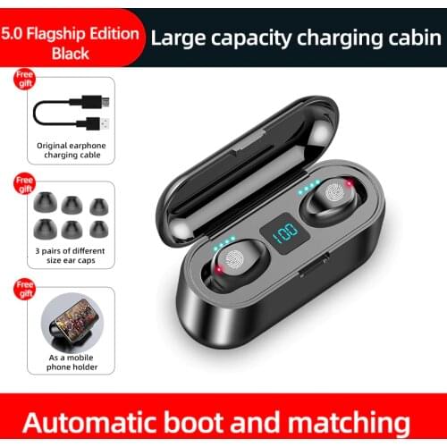 F9 TWS Wireless Bluetooth 5.0 Earphones Headphone Touch Control Earphones Stereo Sport Headset LED Display Gaming Auriculare