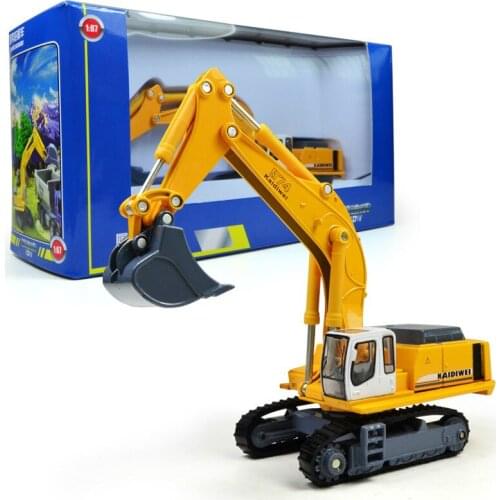 Tracked Excavator Model of 1:87 Alloy Engineering Vehicle Rotating stretching glidding toddler boy toys for 7 yeaes old boy