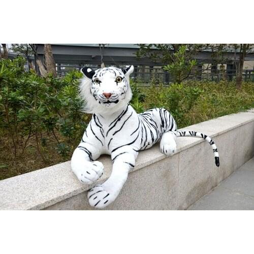 Simulation white tiger large 130cm prone tiger plush toy doll throw pillow birthday gift 0392