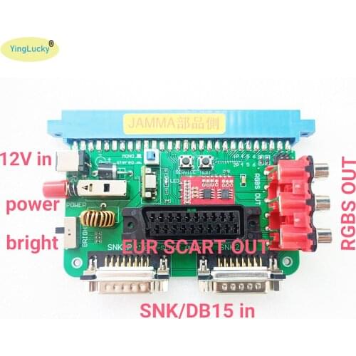 JAMMA game PCB Pandora Box IGS MVS 12V conversion motherboard 5A power supply JAMMA to DB15 game board gamepad converter