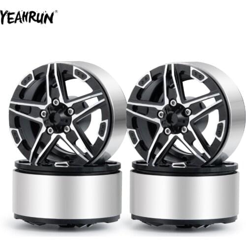 YEAHRUN Aluminum Alloy 1.9inch Beadlock Wheel Hub Rims For 1/10 Axial SCX10 Traxxas TRX4 D90 Tamiya CC01 RC Crawler Car