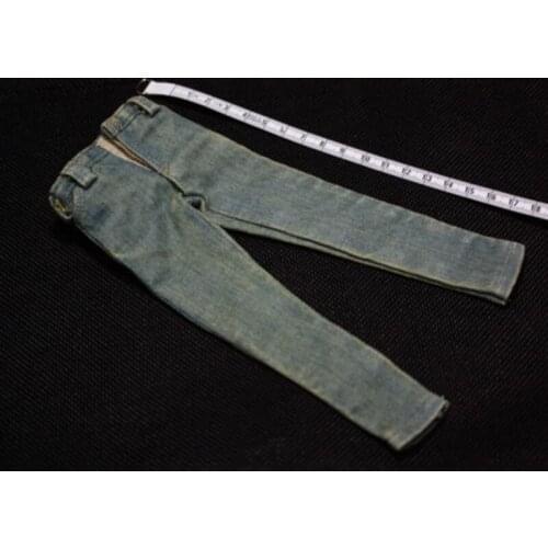 1:6 Scale Male Man Light Blue Pants Nostalgic Light Jeans Trousers For 12'' M33 Body Action Figure Clothes Clothing Accessory