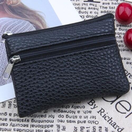 Mens and womens wallet multi-function leather coin purse fashion zipper mini wallet cute card coin small purse wallet