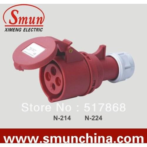 N-214 16A 380-415V 3P+E 4pin Industrial Mobile Socket with CE ROHS 1 Year Warranty IP44 degree PA66