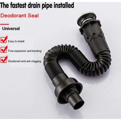 Glue-free Stainless Steel Drain Pipe Set