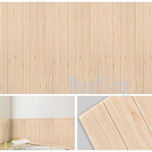 Premium Wood Grain 3D Wall Sticker, Self-Adhesive 3D Wall Panel Elastic Foam Wallpaper Safety Art Wall Decor Easy Clean