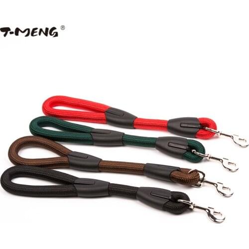 T-MENG 45CM Length Nylon Dog Leash Walking Training Leashes Goods For Pet Product Durable Collar Lead Strap Belt