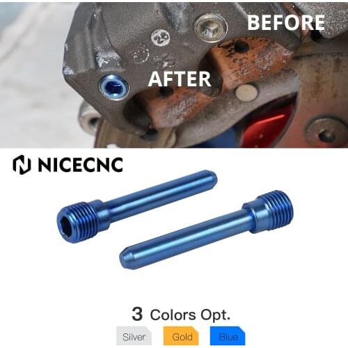 NICECNC ATV Front Brake Shoe Caliper Pin For Yamaha RAPTOR 700 2013-2020 700R 2016-2020 YFZ 450 450R 450X GRIZZLY Titanium alloy