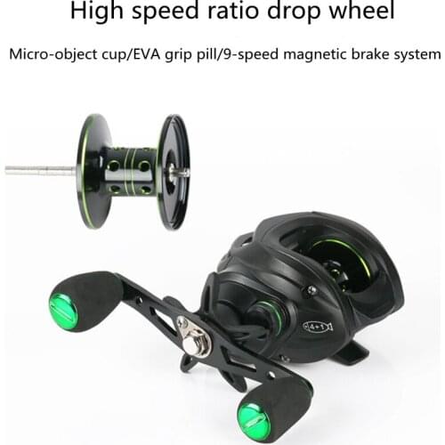 The new Luya magnetic brake water drop wheel 7.2:1 high-speed fishing reel 5KG maximum resistance metal wire cup fishing reel