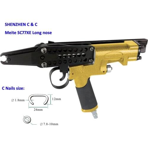Alifix SC77XE Pneumatic C-Ring Gun, Air Nail Gun , Hog Ring Plier , C-Ring Naier, Long Nose, Original Authentic