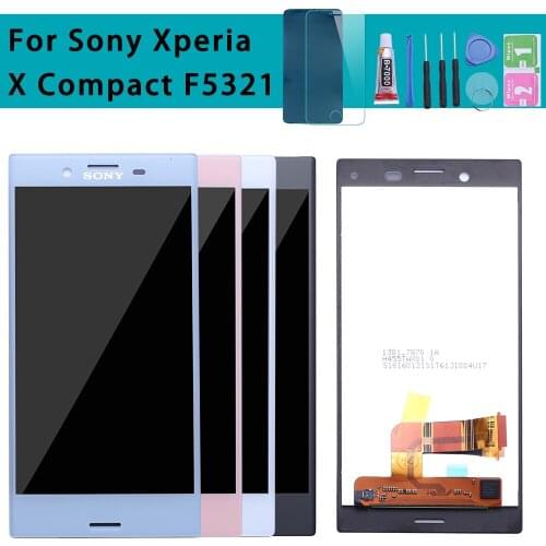 Tested 4.6'' 1280x720 LCD For SONY Xperia X Compact LCD Display Touch Screen Digitizer with Frame F5321 Replacement Parts