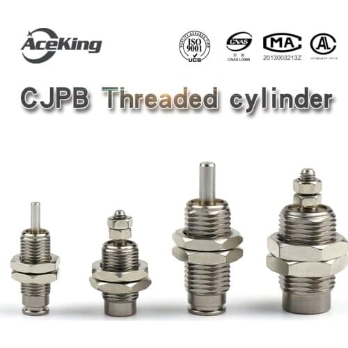 CJPB CJPB10, CJPB15, miniature cylinder with external thread, CJPB6, 10, 15-5, 10, 15, 20, single-acting spring press back