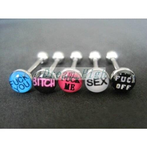 Tongue Bar Tongue piercing Barbell Straight 14G 16mm Sexy Hot Sale 316l Surgical steel Fashion Jewelry 100pcs/lot