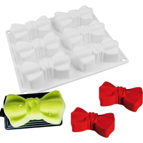 6 Cavity Bow Knot Cake Mold Bakeware Cake Decorating Tools Fondant Cookie Mousse mold