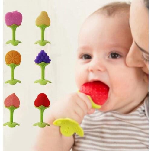 EE Baby teething toys infant silicone grinding teeth toy newborn creative fruit shape