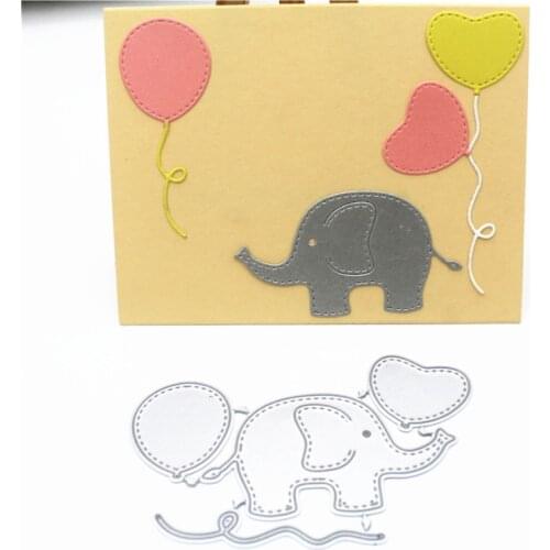 Elephant Metal Cutting Dies Balloon Embossing Mold DIY Scrapbooking Album Paper Craft Knife Mould Cards Blade Punch Stencils