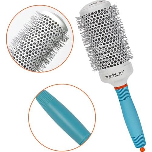 High Temperature Resistant Round Comb Nylon Bristle Curly Hair Styling Brush Hairbrush Tool for Barber Hair Salons Home 27x6cm