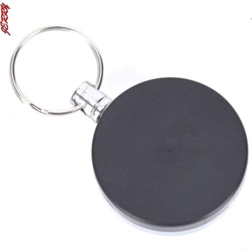 Unique Silver Metal Retractable Pull Keychain Reel ID Badge Lanyard Name Tag Card Badge Holder Reel Recoil Belt Clip