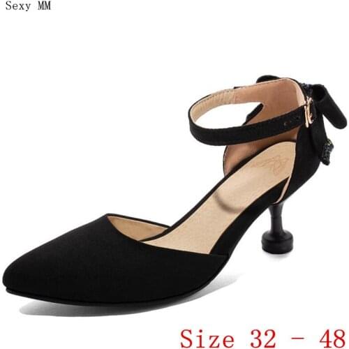 Women High Heels Pumps D'Orsay High Heel Shoes Stiletto Woman Party Shoes Kitten Heels Small Plus Size 32 - 48