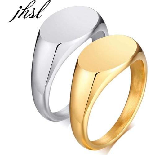 Women Rings Big Large Statement Round Solid Silver Color Gold Color Stainless Steel Fashion Jewelry wholesale Size 6 7 8 9 10