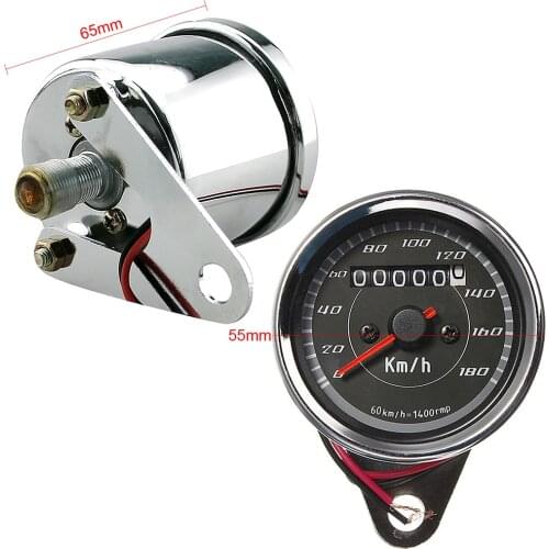 0~180km/h Motorcycle Scooter Speedometer Silver LED Backlit speedo meter Odometer Gauge instrument for Suzuki Honda Kawasaki