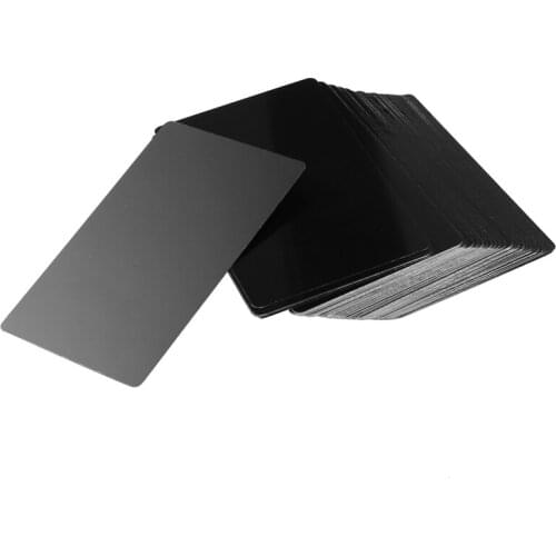 100Pcs Black Aluminum Alloy Card Engraving Metal Business Access Business Card Blank 0.22Mm Thickness