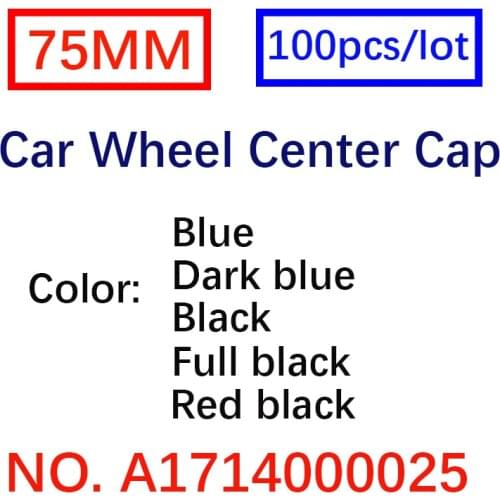 100pcs/lot 75mm 3pin Dark Blue Car Wheel center Hub Caps For CLA CLS A1714000025 Covers Cap Badge Emblem Car Styling