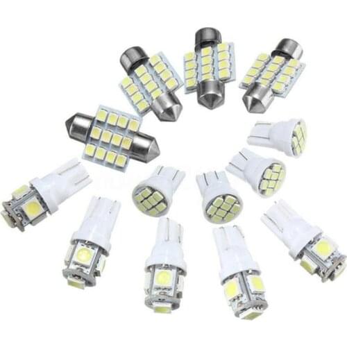 13pcs Car Led Lights Kit for Stock Interior Dome License Plate Lamps 2 Color Can Choose