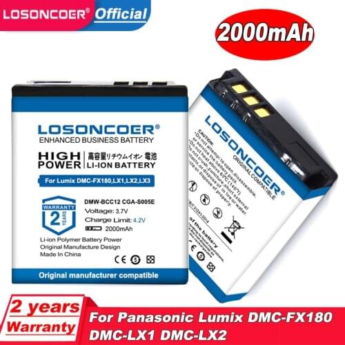2000mAh DMW-BCC12 CGA-S005E CGA-S005 BCC12 S005E DB60 NP70 Battery For Panasonic DMC-FZ10 FZ15 FZ20 FZ3 FZ4 FZ5 Series DMCFX01