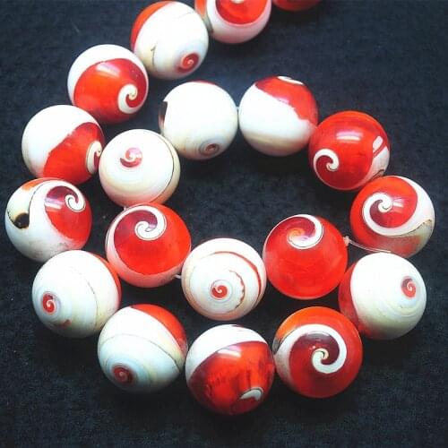 3pcs red shell beads round shape size 22mm mother of pearl for women necklace diy making accessories top selling good for your