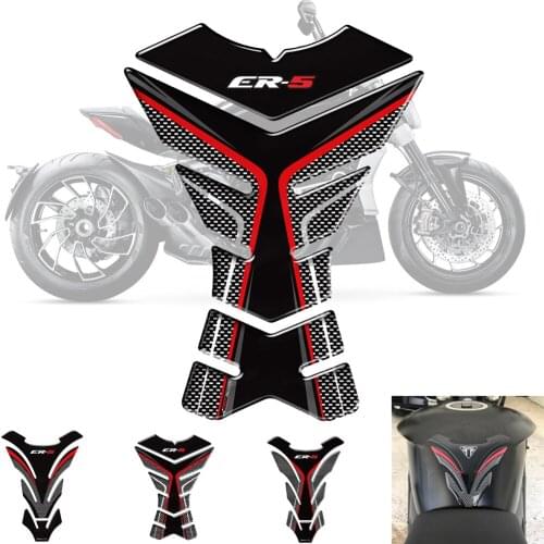 3D Carbon-look Motorcycle Tank Pad Protector Decal Stickers Case for Kawasaki ER5 ER-5 ER 5 Tank All Years